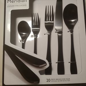 COPY - 20pc Black Satin Finish Flatware Set *PRICE IS FOR 1 SET!* Will Sell Tog…